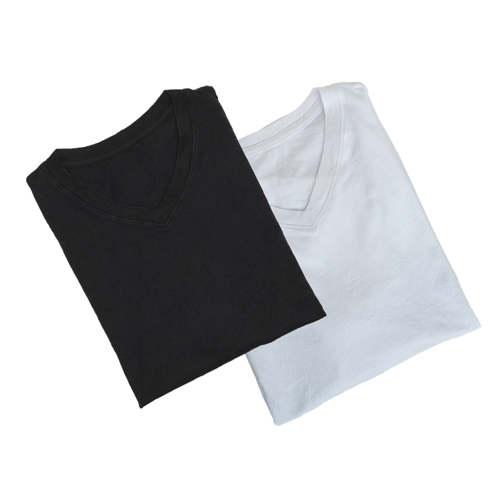 Mens t shirt pack – 2 black and white shirts