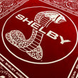 Load image into Gallery viewer, Shelby Cobra bandana in red and white paisley – close up