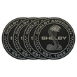 Load image into Gallery viewer, 4 black and gray Shelby coasters lined up in a row