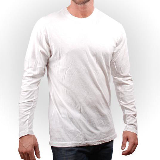 Man wearing a white long sleeve shirt