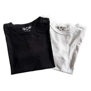 JET BLACK & VINTAGE WHITE 2-PACK CREW SLUB TEES