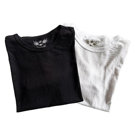 JET BLACK & VINTAGE WHITE 2-PACK CREW SLUB TEES