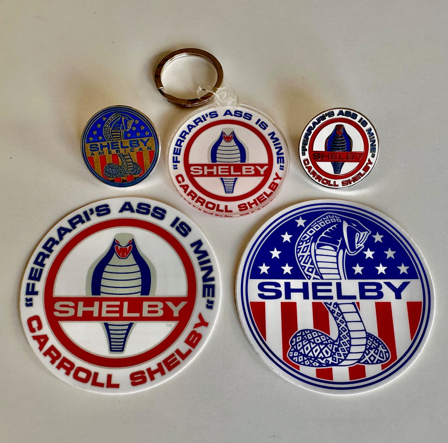 SHELBY LABEL PINS, STICKERS AND KEY CHAIN SET