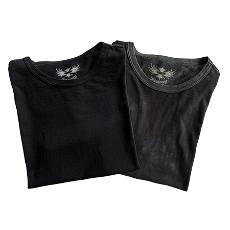 JET BLACK & VINTAGE BLACK 2-PACK CREW SLUB TEES