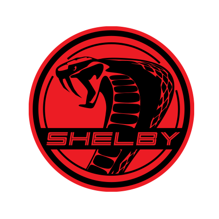 SHELBY SUPER SNAKE VINYL MAGNET-BLACK ON RED