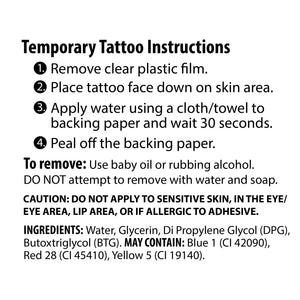 SHELBY 3-PACK (approx. 2"x2") TEMPORARY TATTOOS