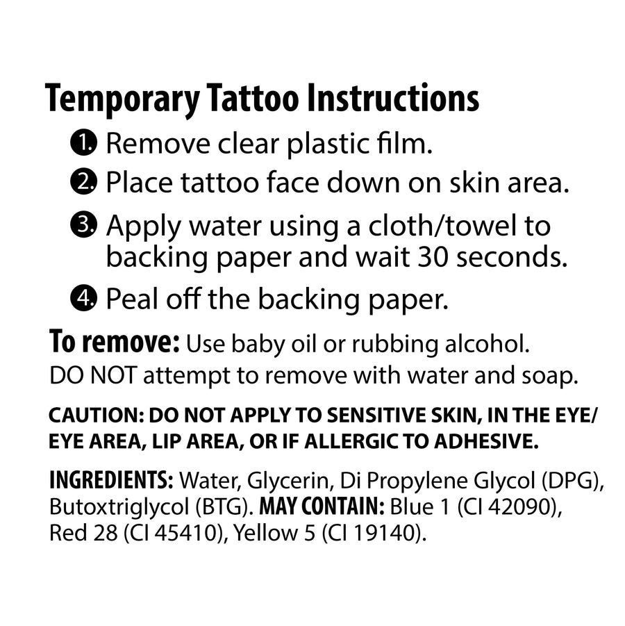 SHELBY 3-PACK (approx. 2"x2") TEMPORARY TATTOOS
