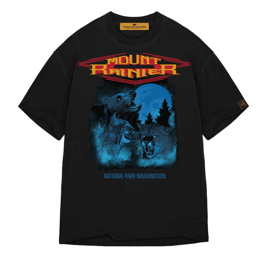 MOUNT RAINIER NATIONAL PARK BLACK OVERSIZED TEE
