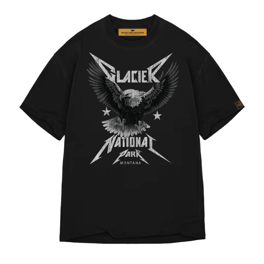 GLACIER NATIONAL PARK BLACK OVERSIZED TEE