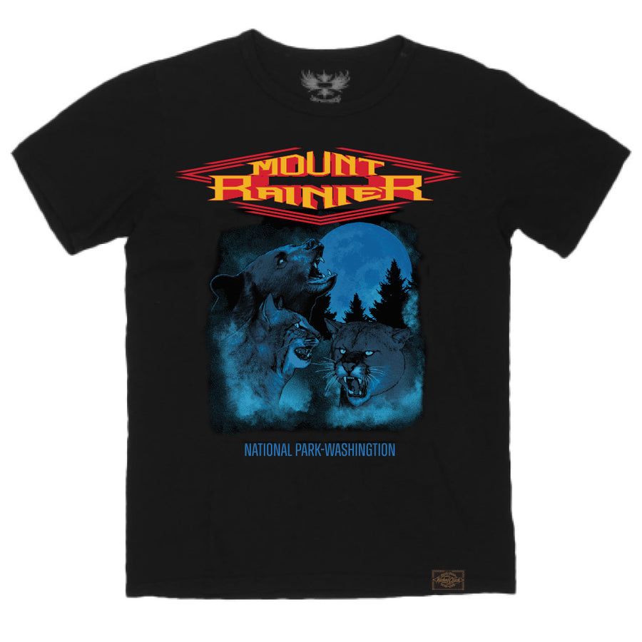 MOUNT RAINIER - MEN'S VINTAGE SLUB TEE-BLACK