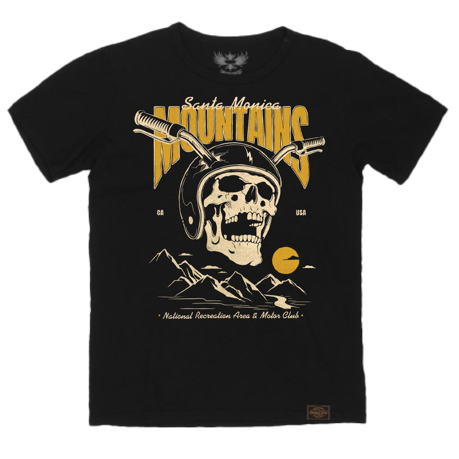 SANTA MONICA MOUTAINS - MEN'S VINTAGE SLUB TEE-BLACK