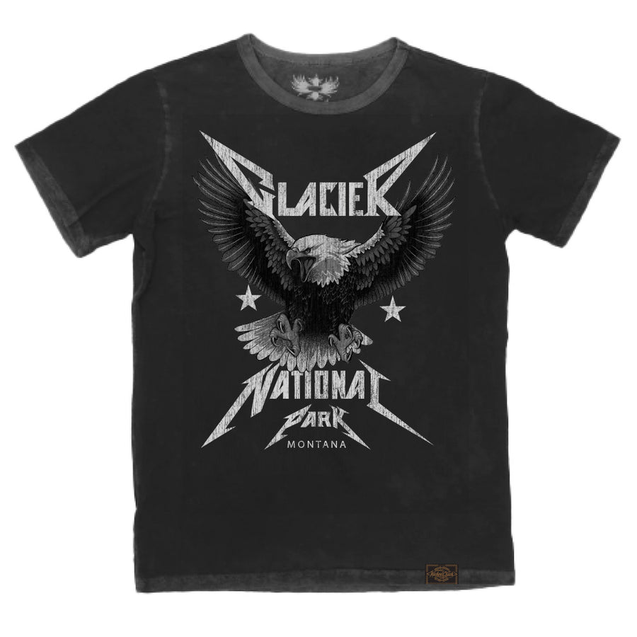 GLACIER NATL PARK - MEN'S VINTAGE SLUB TEE-BLACK