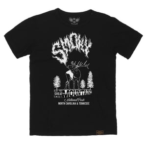 GREAT SMOKEY MOUNTAINS - WOMEN'S VINTAGE SLUB TEE-BLACK