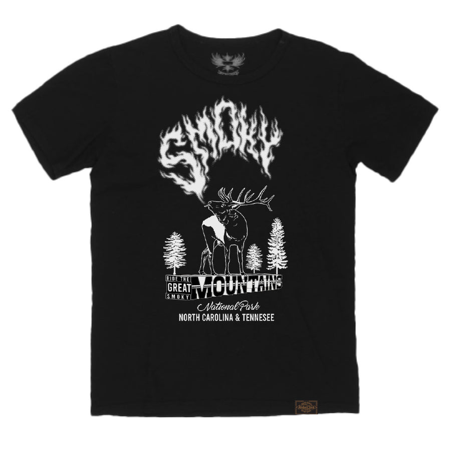 GREAT SMOKEY MOUNTAINS - WOMEN'S VINTAGE SLUB TEE-BLACK