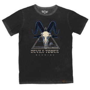 DEVILS TOWER - MEN'S VINTAGE SLUB TEE-BLACK