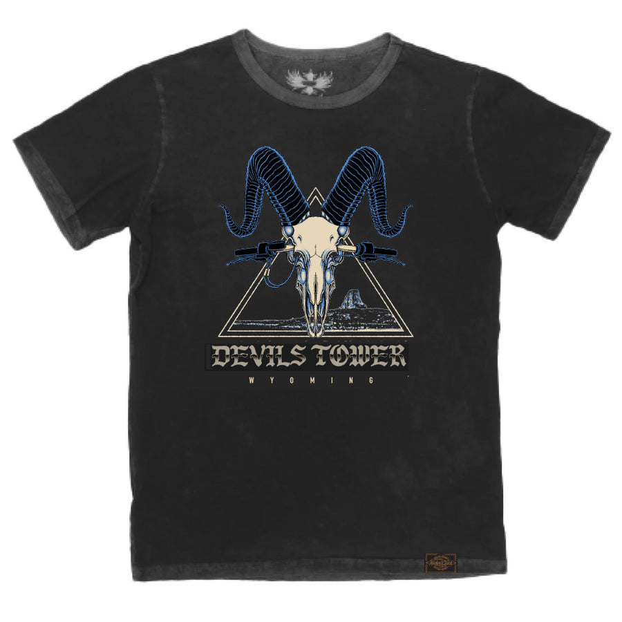 DEVILS TOWER - MEN'S VINTAGE SLUB TEE-BLACK
