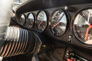 Dashboard of a classic muscle car
