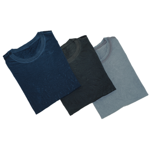 3 pack t shirts in navy, charcoal and gray