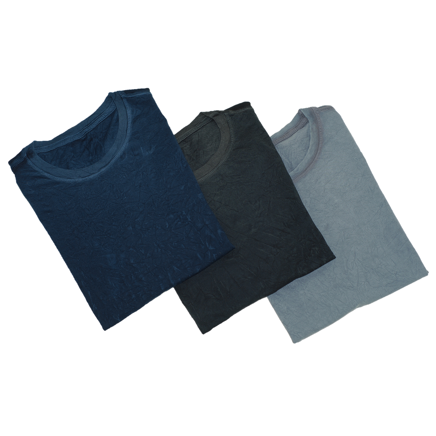 3 pack t shirts in navy, charcoal and gray