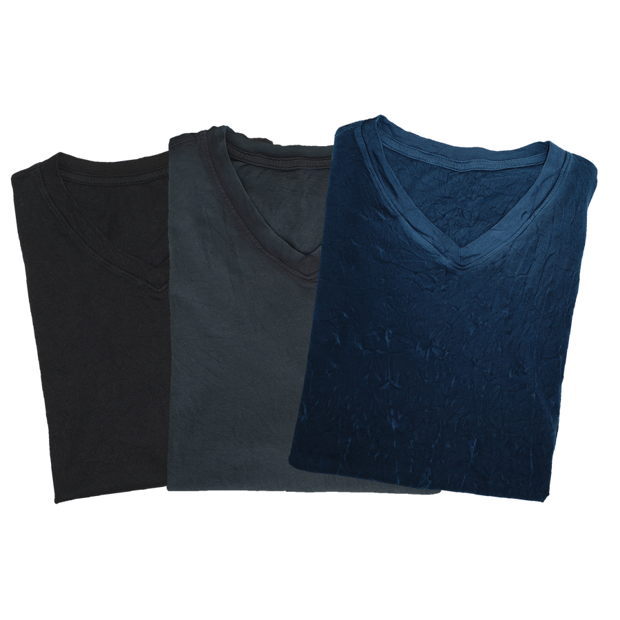 T-shirt packs in 3 – black, charcoal and navy