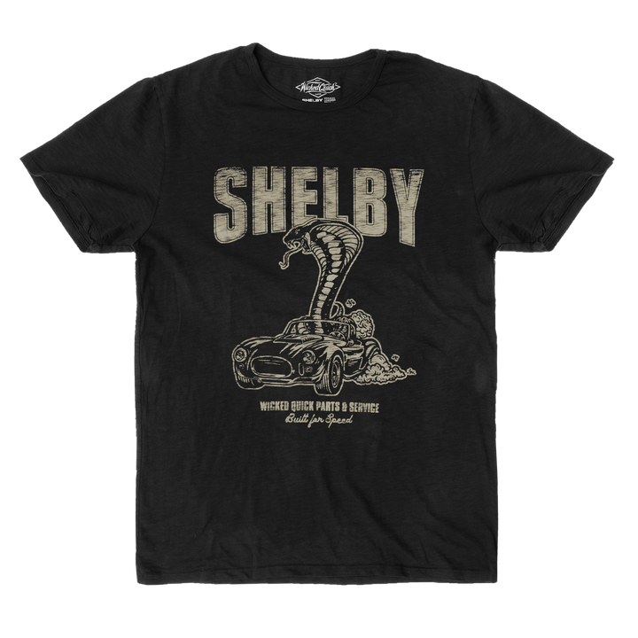 Shelby Parts & Service black and gold graphic t-shirt