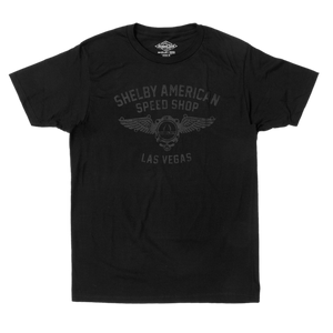 Shelby American Speed Shop Las Vegas black graphic tee