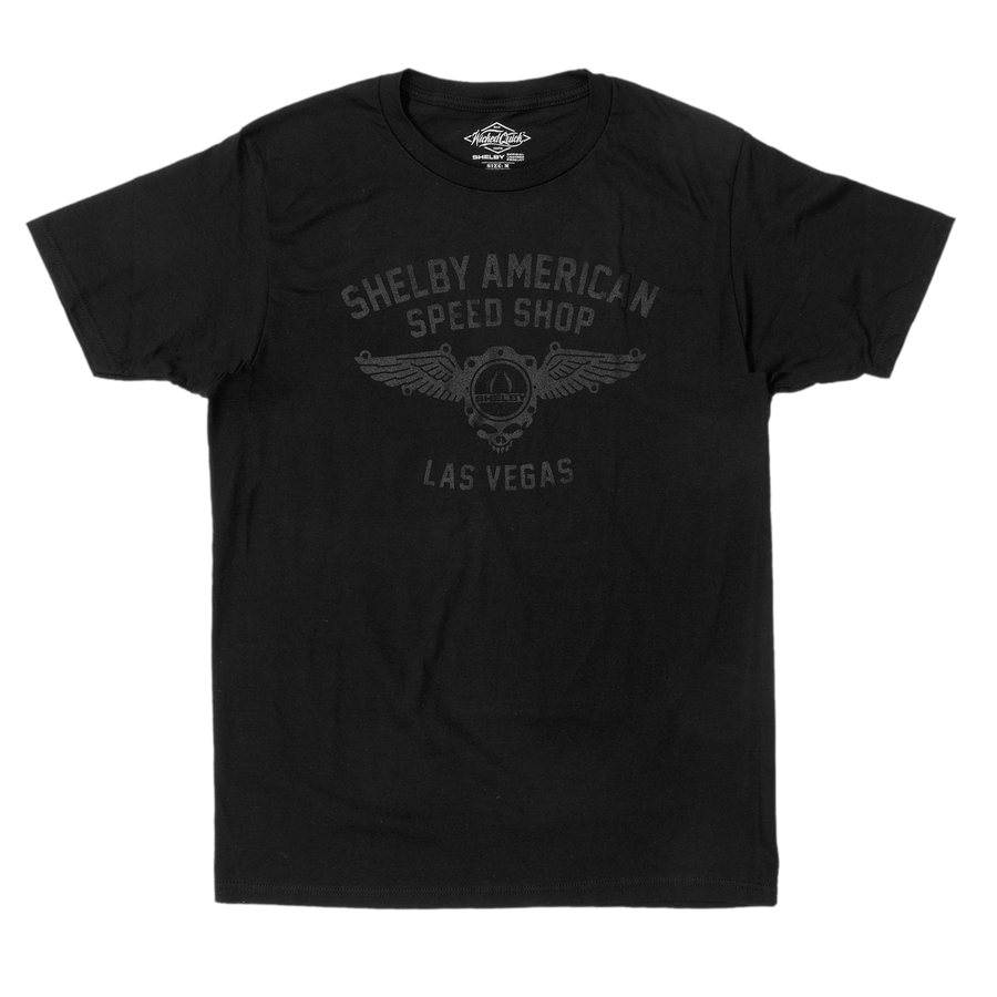 Shelby American Speed Shop Las Vegas black graphic tee