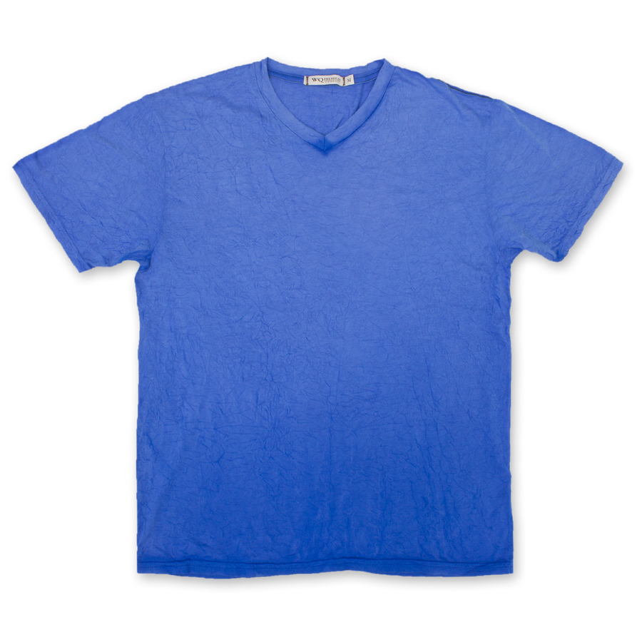 Bright blue men's v neck t shirt 