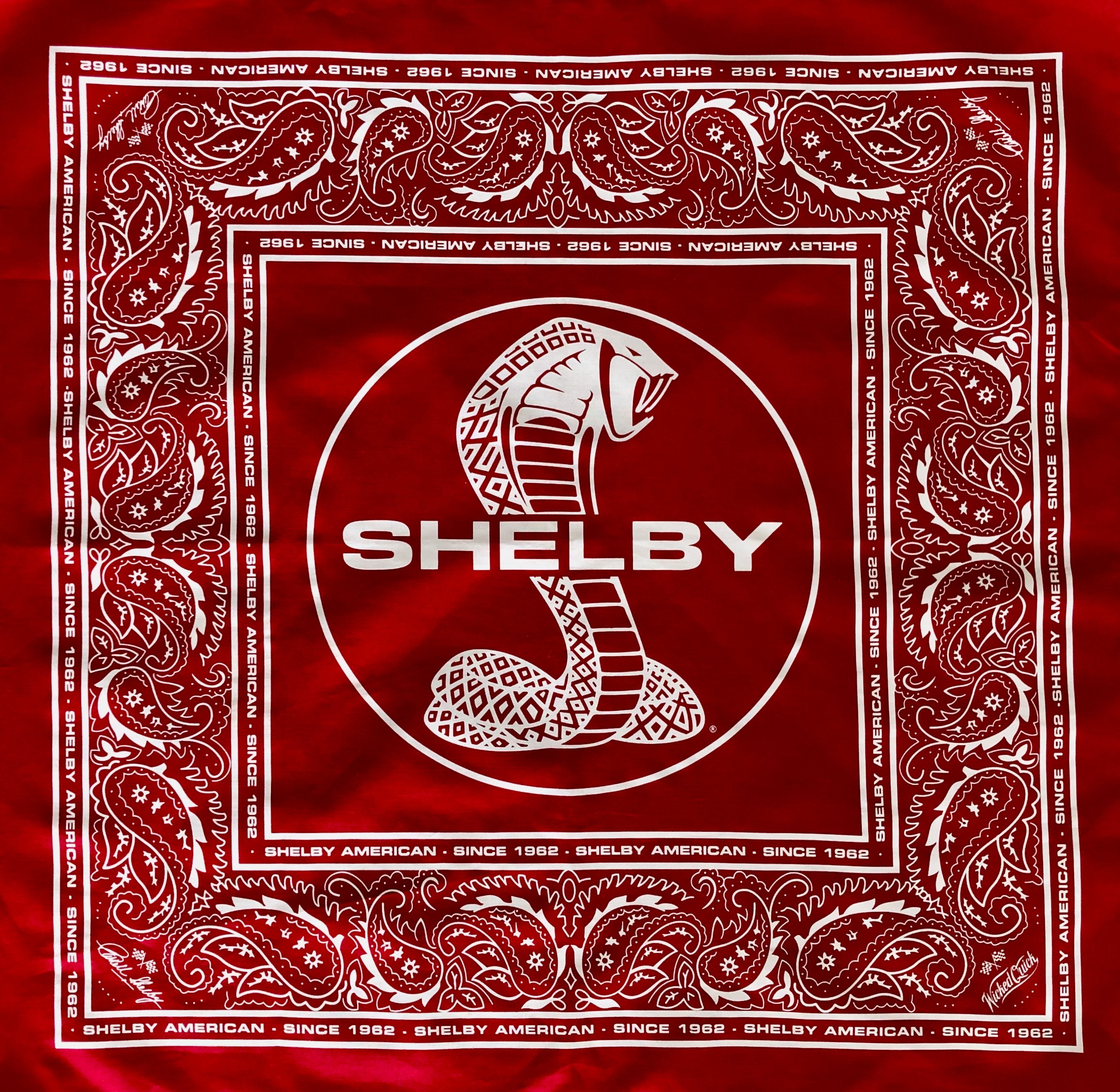 Red Shelby Cobra Bandana | Shelby Apparel | Wicked Quick