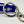 Load image into Gallery viewer, Close up of key ring on a blue and white Shelby Cobra lanyard
