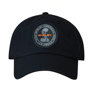 Shelby baseball hat in black with the Shelby American logo