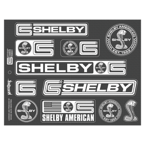 Shelby carbon fiber decal sheet with cobra stickers
