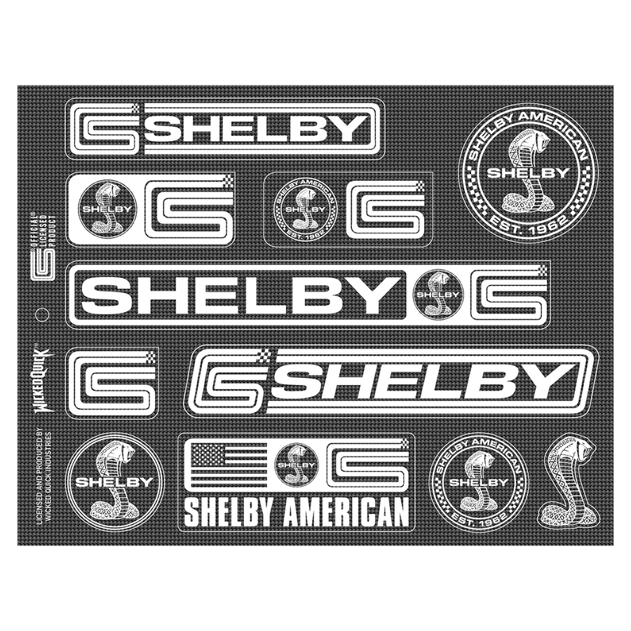 Shelby carbon fiber decal sheet with cobra stickers