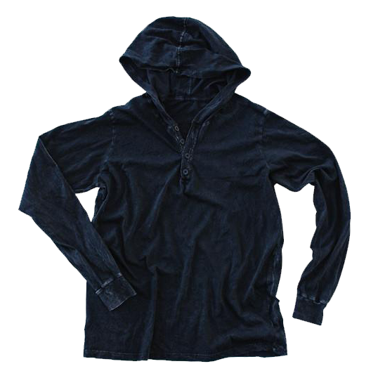 Black henley hoodie