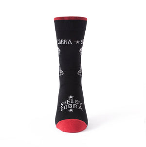 Shelby Cobra car themed socks in black and red