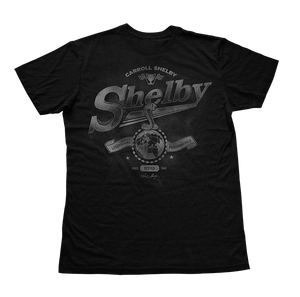 Carroll Shelby inspired black car graphic shirt