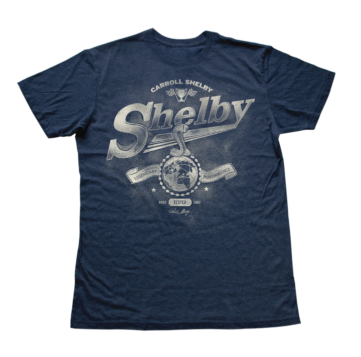 Carroll Shelby shirt in navy blue and white