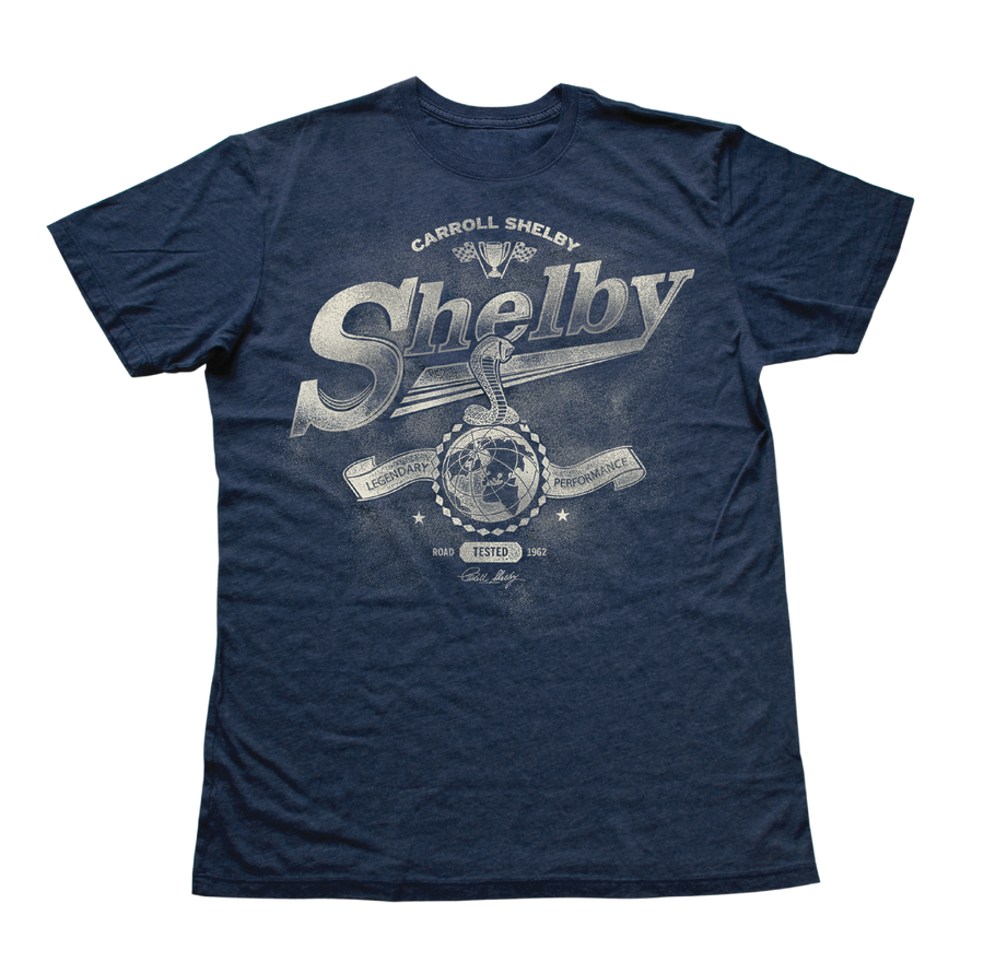 Carroll Shelby shirt in navy blue and white